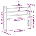 Miniatyrbilde 10 av 10: vidaXL Hodegavl med hyller hvit 75 cm heltre furu