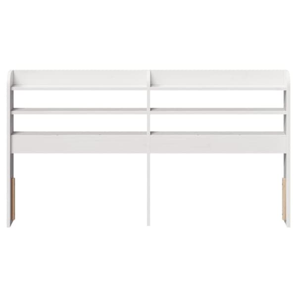 vidaXL Hodegavl med hyller hvit 140 cm heltre furu