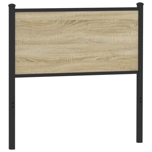 vidaXL Sängynpääty Sonoma-tammi 90 cm tekninen puu ja teräs