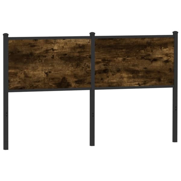 vidaXL Sängynpääty savutammi 140 cm tekninen puu ja teräs