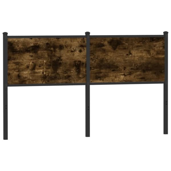 vidaXL Sängynpääty savutammi 140 cm tekninen puu ja teräs