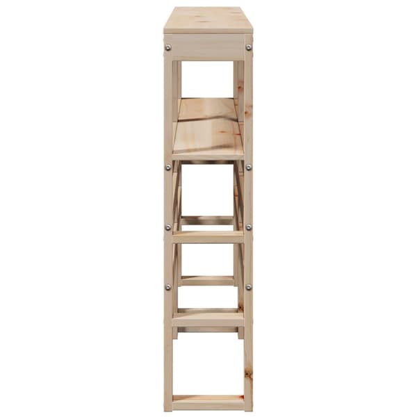 vidaXL sengegavl med hylder 160 cm massivt fyrretræ