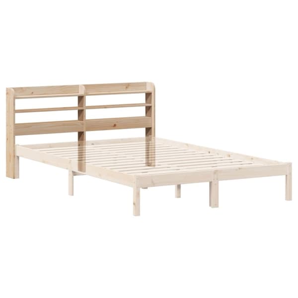vidaXL Sängynpääty hyllyillä 160 cm täysi mänty