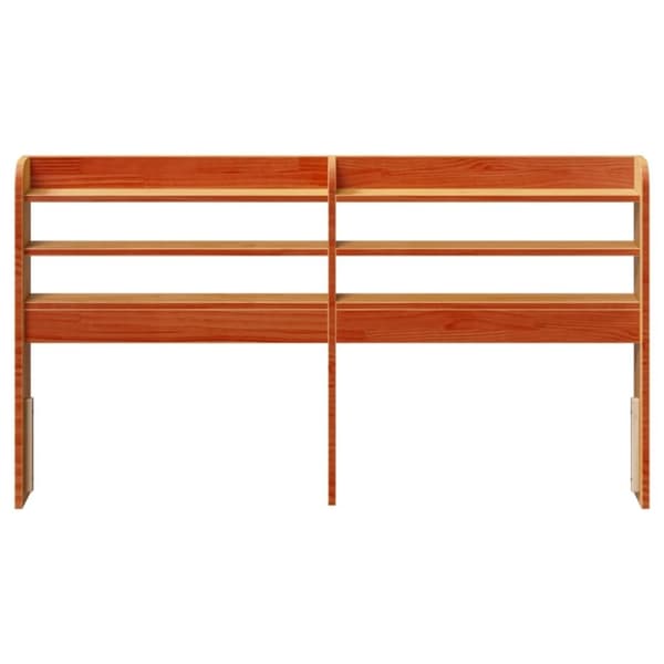 vidaXL Hodegavl med hyller voksbrun 140 cm heltre furu
