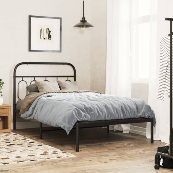 Metallinen sängynpääty musta 107 cm