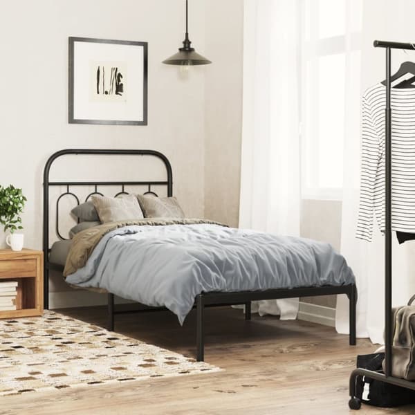 sengegavl 90 cm metal sort