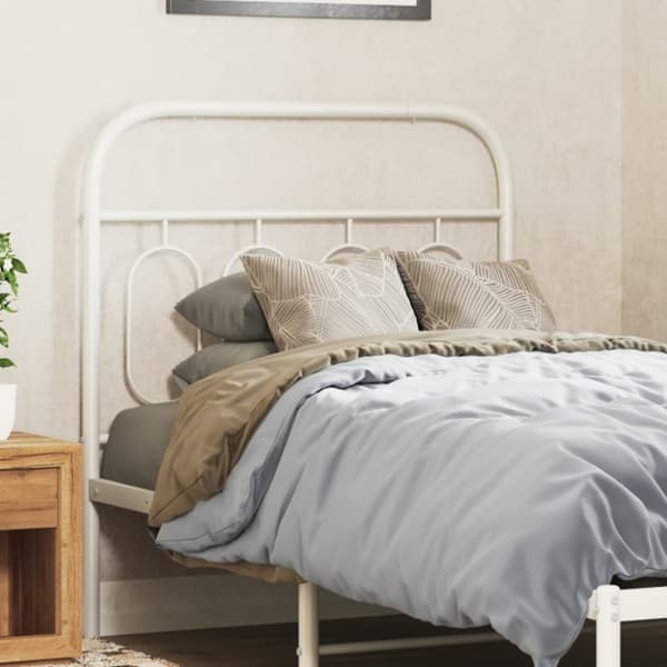 sengegavl 80 cm metal hvid