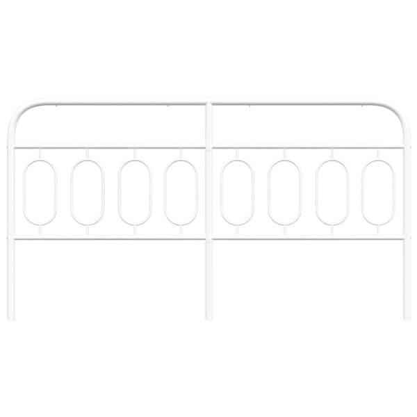Metallinen sängynpääty valkoinen 160 cm