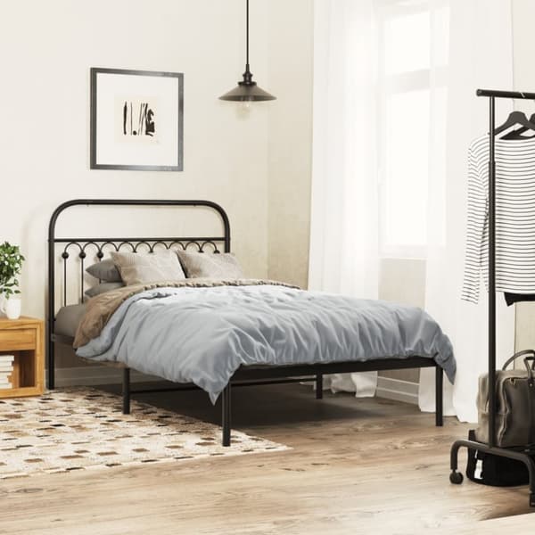 sengegavl 107 cm metal sort
