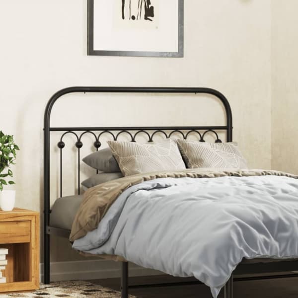 sengegavl 107 cm metal sort
