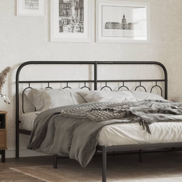 sengegavl 193 cm metal sort