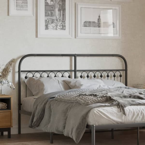 sengegavl 160 cm metal sort