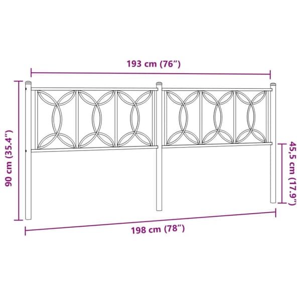 sengegavl 193 cm metal hvid