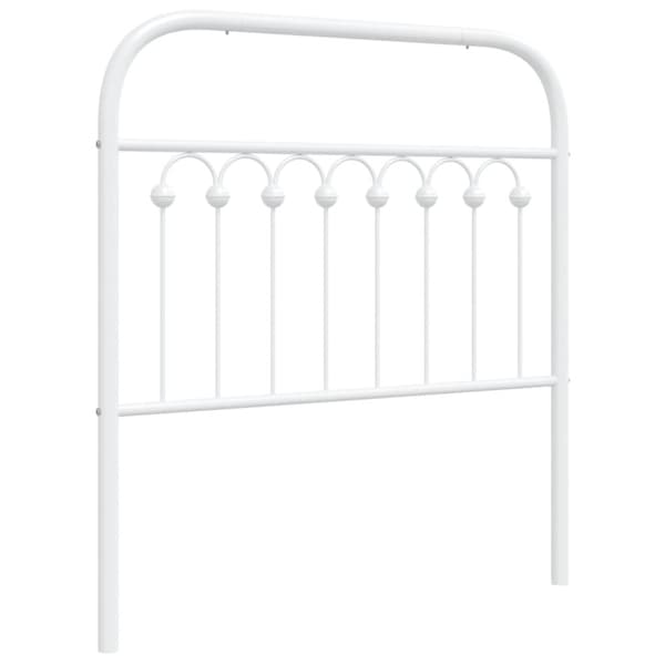 sengegavl 90 cm metal hvid