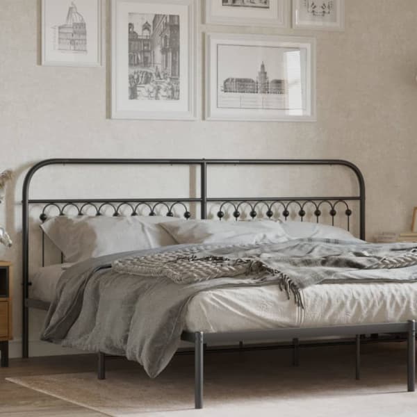 sengegavl 193 cm metal sort