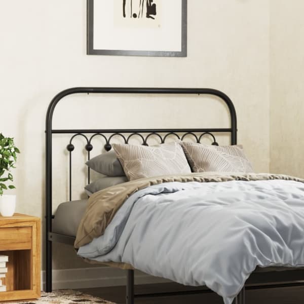 sengegavl 100 cm metal sort