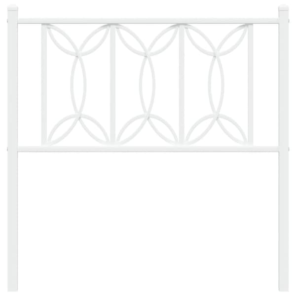 Metallinen sängynpääty valkoinen 75 cm