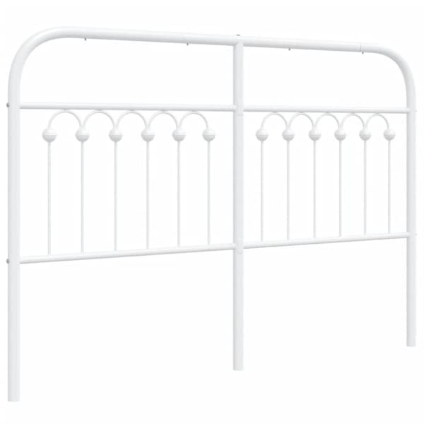 Metallinen sängynpääty valkoinen 135 cm