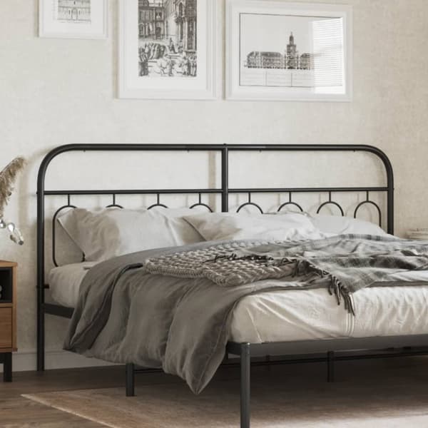 sengegavl 160 cm metal sort