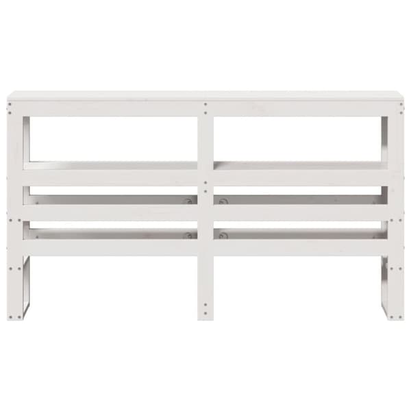 Sängynpääty hyllyillä valkoinen 150 cm täysi mänty