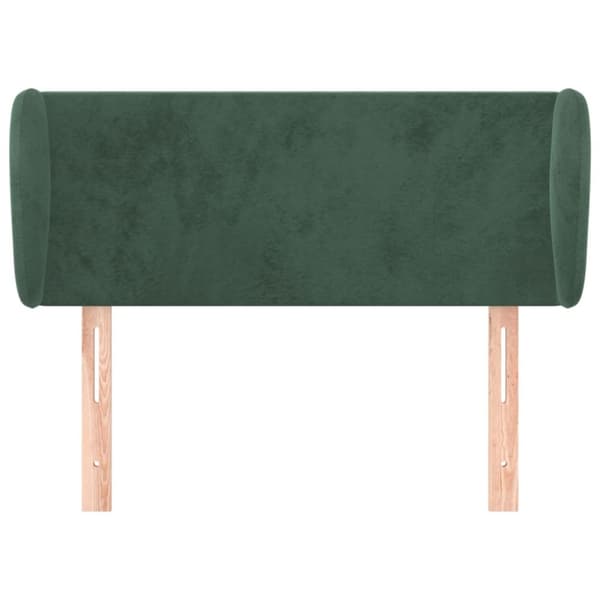 sengegavl med kanter 103x23x78/88 cm fløjl mørkegrøn