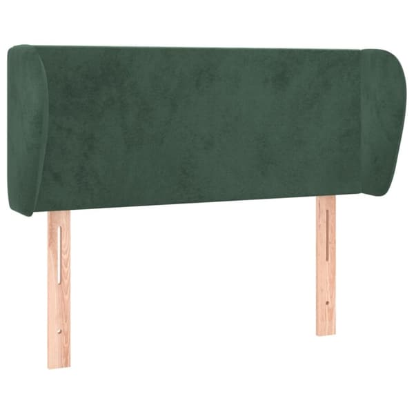 sengegavl med kanter 103x23x78/88 cm fløjl mørkegrøn