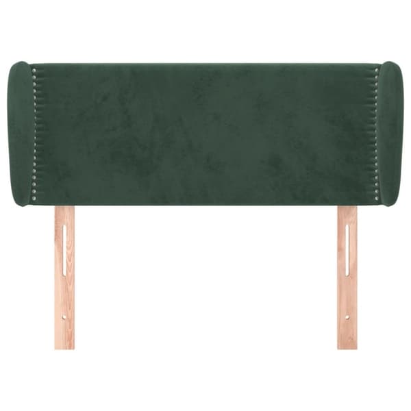 sengegavl med kanter 93x23x78/88 cm fløjl mørkegrøn