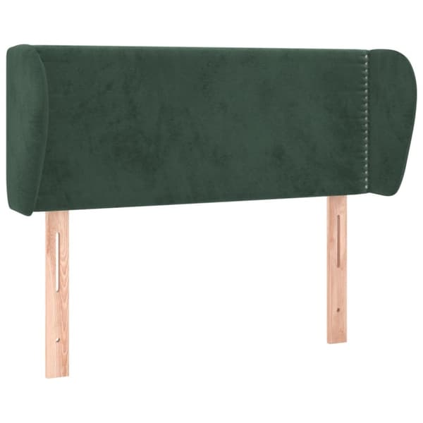 sengegavl med kanter 93x23x78/88 cm fløjl mørkegrøn