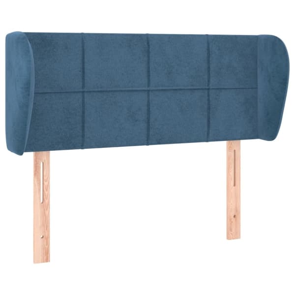 sengegavl med kanter 93x23x78/88 cm fløjl mørkeblå