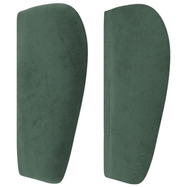 sengegavl med kanter 83x23x78/88 cm fløjl mørkegrøn