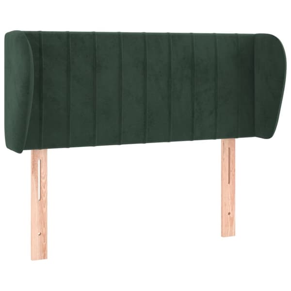 sengegavl med kanter 83x23x78/88 cm fløjl mørkegrøn