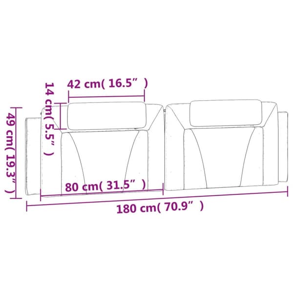 gavlpude 180 cm kunstlæder sort
