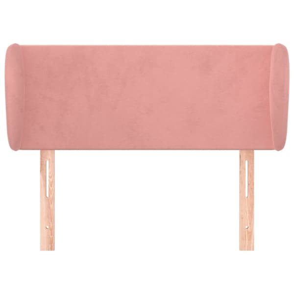 sengegavl med kanter 93x23x78/88 cm fløjl lyserød