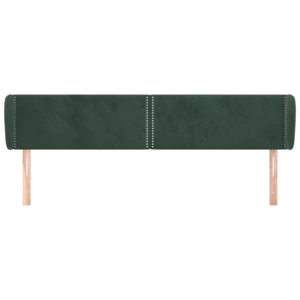 Sänggavel med kanter mörkgrön 183x23x78/88 cm sammet