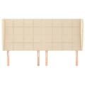 Miniatyrbillede 3 af 9: sengegavl med kanter 203x23x118/128 cm stof cremefarvet