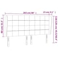 Miniatyrbillede 9 af 9: sengegavl med kanter 203x23x118/128 cm stof cremefarvet
