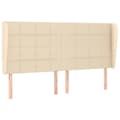 Miniatyrbillede 2 af 9: sengegavl med kanter 203x23x118/128 cm stof cremefarvet