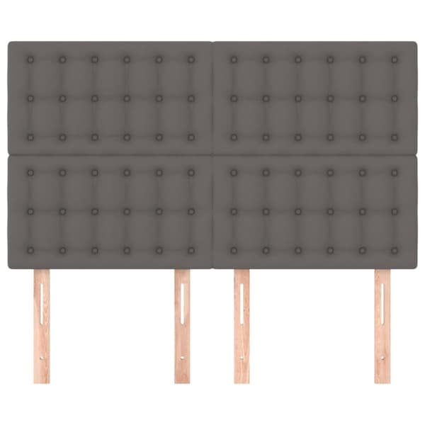 sengegavle 4 stk. 72x5x78/88 cm kunstlæder grå