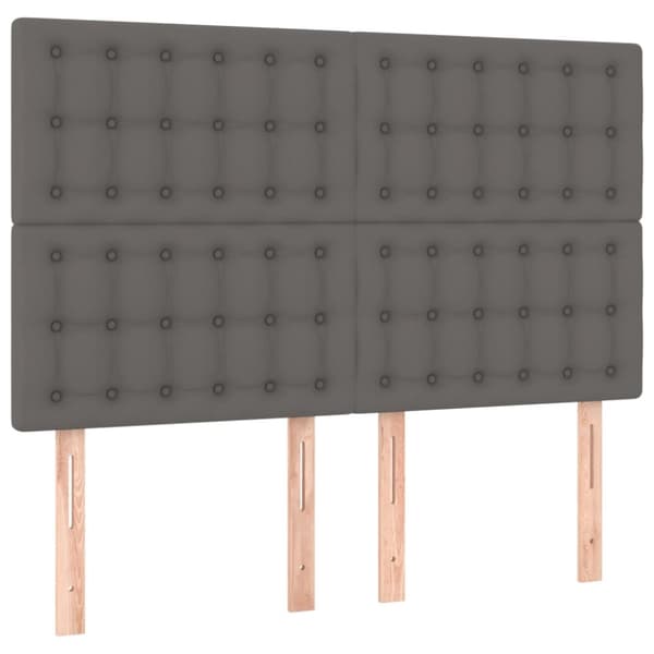 sengegavle 4 stk. 72x5x78/88 cm kunstlæder grå