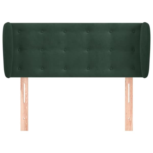 sengegavl med kanter 93x23x78/88 cm fløjl mørkegrøn