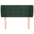 Miniatyrbillede 3 af 9: sengegavl med kanter 93x23x78/88 cm fløjl mørkegrøn