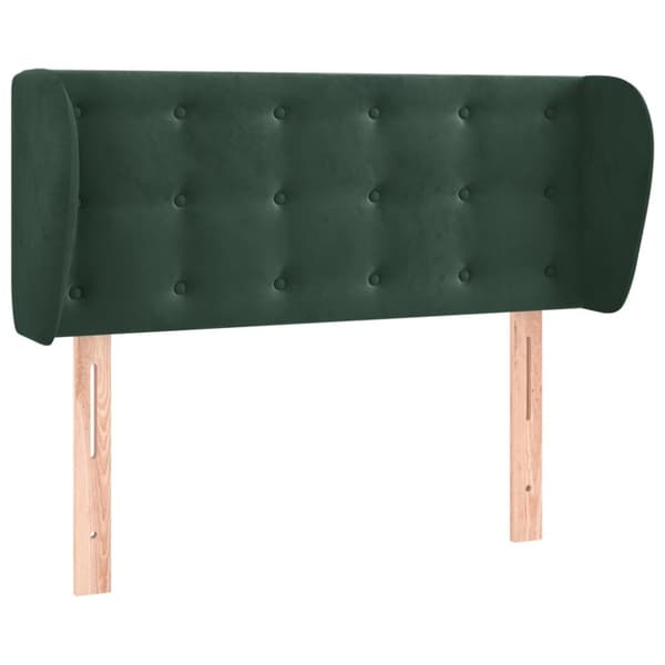 sengegavl med kanter 93x23x78/88 cm fløjl mørkegrøn