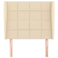 Miniatyrbillede 3 af 9: sengegavl med kanter 103x23x118/128 cm stof cremefarvet