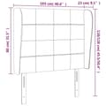 Miniatyrbillede 9 af 9: sengegavl med kanter 103x23x118/128 cm stof cremefarvet
