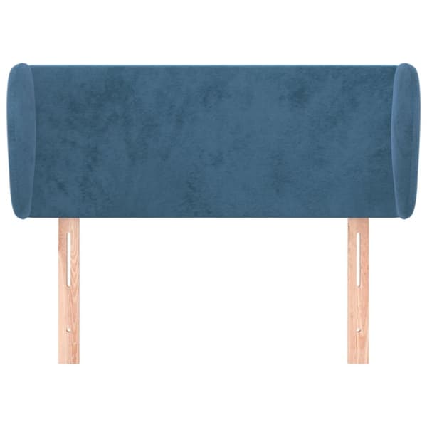 sengegavl med kanter 93x23x78/88 cm fløjl mørkeblå