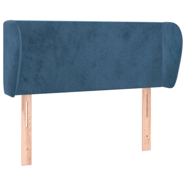 sengegavl med kanter 93x23x78/88 cm fløjl mørkeblå