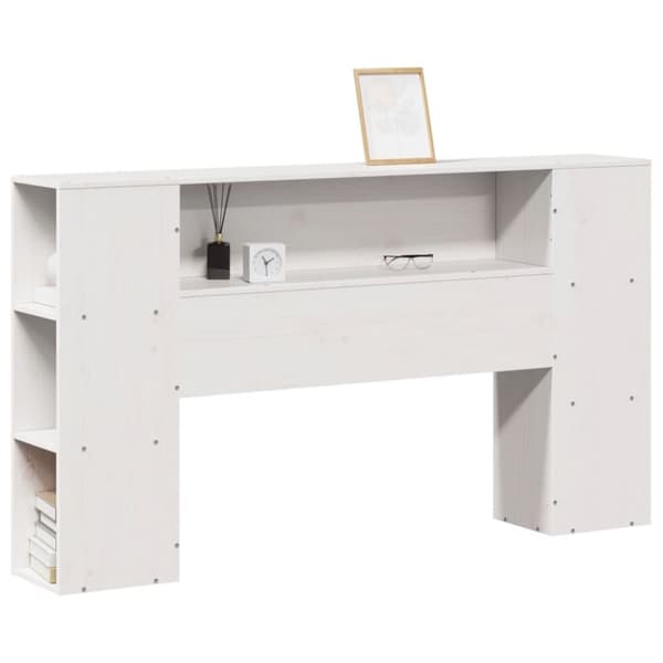 vidaXL Hodegavl med oppbevaring hvit 120 cm heltre furu