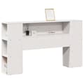 Miniatyrbilde 3 av 11: vidaXL Hodegavl med oppbevaring hvit 120 cm heltre furu