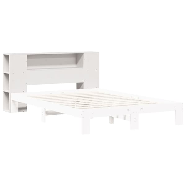 vidaXL Hodegavl med oppbevaring hvit 120 cm heltre furu