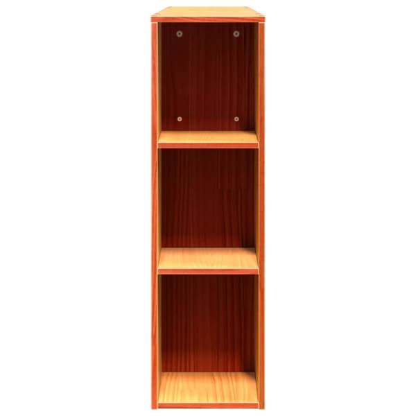 vidaXL Hodegavl med oppbevaring voksbrun 135 cm heltre furu